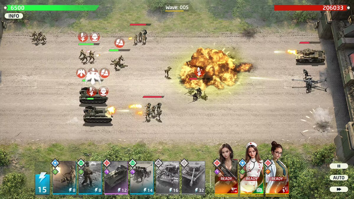 Combate por carriles en Lust Frontiers